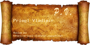 Priegl Vladimir névjegykártya